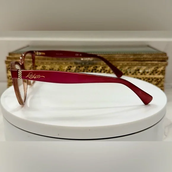 Ralph Lauren - Metallic Magenta/Peach Ombré- Rx Eyeglass Frames, VGUC w/ RL Case - Picture 8 of 16
